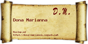 Dona Marianna névjegykártya